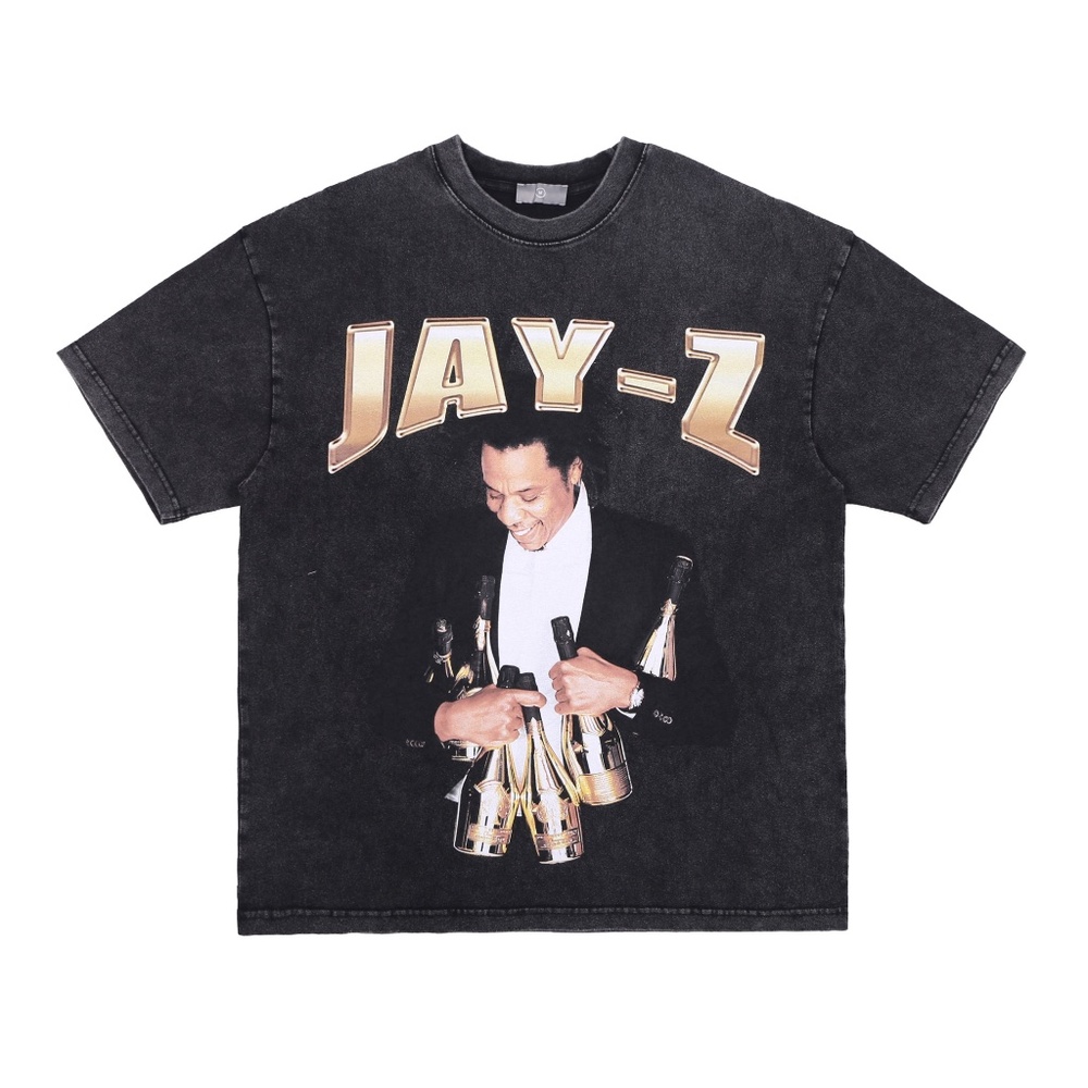 350 gsm cotton premium Jay-Z Vintage Rap Washed Gray Graphic T-Shirt Oversized